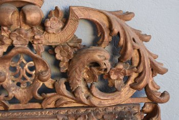 Miroir Louis XIV En Bois Sculpté Et Doré époque XVIIIème            