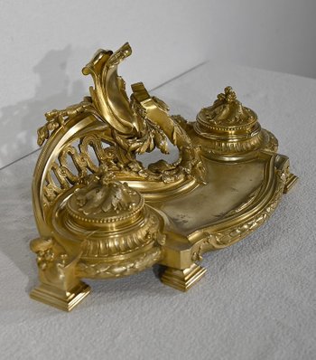 Gilded bronze inkwell, signed Vandevoorde - Early XXth century