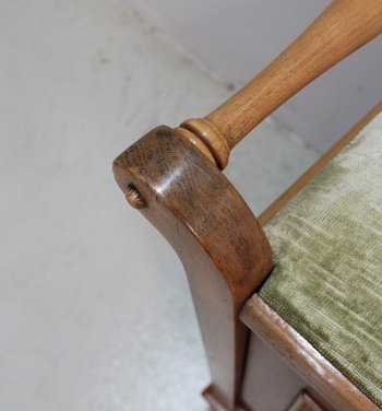 Magazine rack - English Blond Mahogany Stool - 1900 / 1920