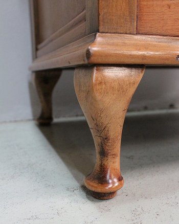 Magazine rack - English Blond Mahogany Stool - 1900 / 1920