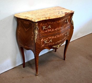 Mahogany chest of drawers, Transitional style Louis XIV / Louis XV - Early XXth century