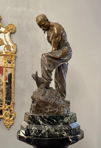 Paul Moreau-vauthier (1871 - 1936), Important Bronze Sculpture With Brown Patina