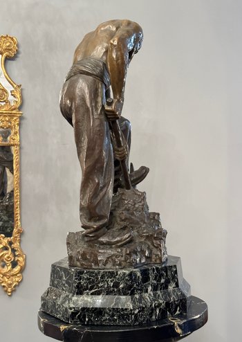 Paul Moreau-vauthier (1871 - 1936), Important Bronze Sculpture With Brown Patina