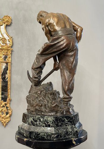 Paul Moreau-vauthier (1871 - 1936), Important Bronze Sculpture With Brown Patina