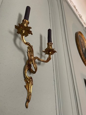 Paar Wandleuchten Stil Louis XV Rocaille