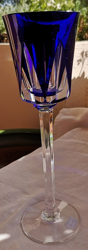 4 large white wine / roemer glasses in double crystal, Ségovie Sèvres model