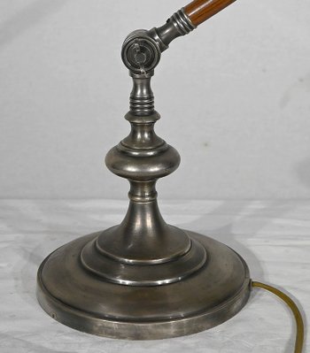 Lampe mit Gelenkarm aus Metall und Holz - 1920