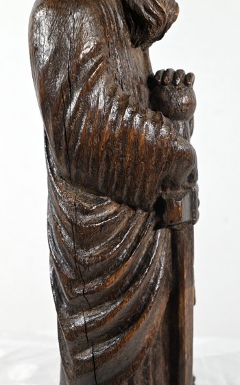 Oak statue of Saint Paul - Mid 19th century