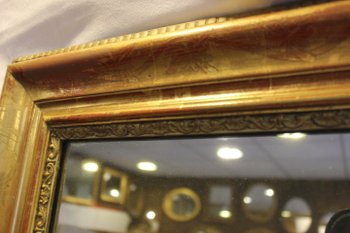 Specchio rettangolare Louis Philippe, oro e foglia di mercurio 76 X 110 cm