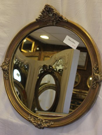 Miroir Rond De Style Louis XV, 54 X 58 Cm