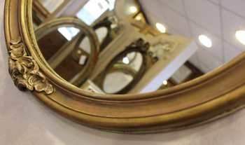 Miroir Rond De Style Louis XV, 54 X 58 Cm