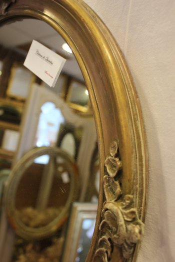 Miroir Rond De Style Louis XV, 54 X 58 Cm