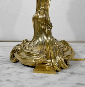 Lampada Art Nouveau in bronzo dorato - Fine XIX secolo