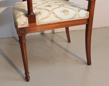 Suite of 3 Louis XVI style Mahogany Armchairs - Mid 20th century