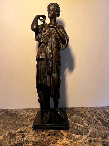 Statue en bronze femme grecque Artemis 44cm