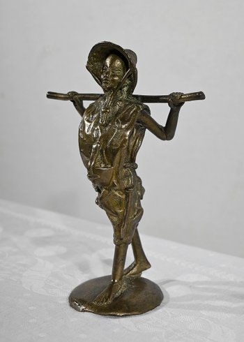 Bronze « Le Paysan Indochinois », Asie – Début XXe