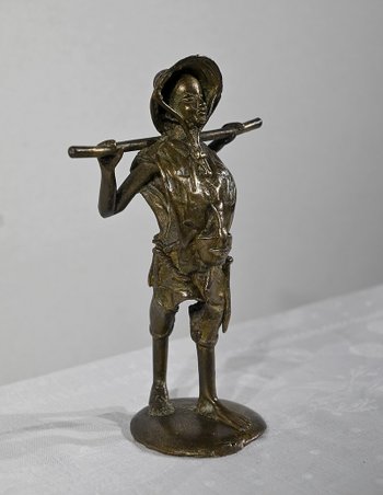 Bronze « Le Paysan Indochinois », Asie – Début XXe