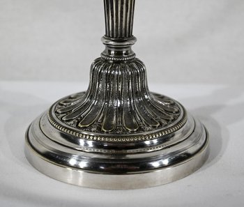 Pair of Silver Bronze Candlesticks - End of XIXth century