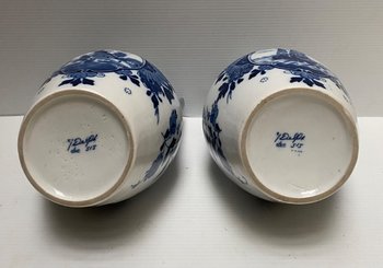 PAIR OF DELFT VASES