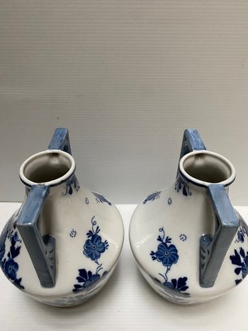 PAIR OF DELFT VASES