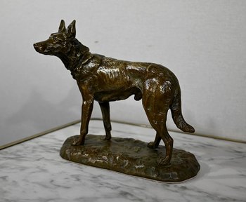 Bronze " The German Shepherd ", after P-A. Laplanche - Early XXth century