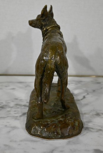 Bronze " The German Shepherd ", after P-A. Laplanche - Early XXth century