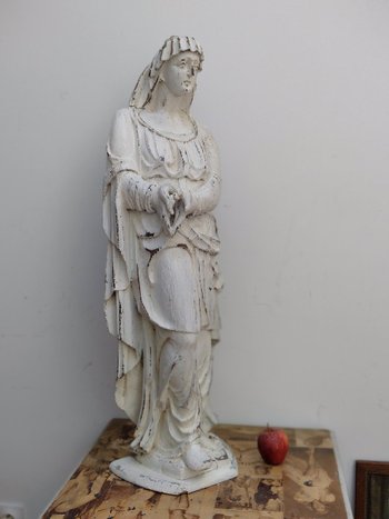 Large Virgin or Saint Statue Carved Wood 16/17th Century