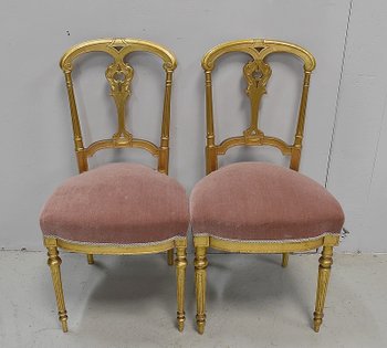 Paire de Chaises en Bois Doré, époque Napoléon III - 2ème partie du XIXe