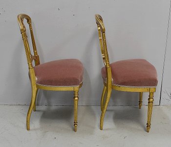 Paire de Chaises en Bois Doré, époque Napoléon III - 2ème partie du XIXe