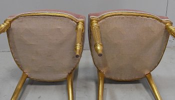 Paire de Chaises en Bois Doré, époque Napoléon III - 2ème partie du XIXe