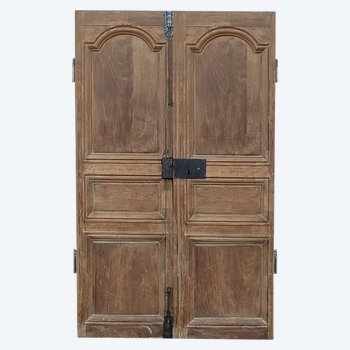 Antica porta doppia in rovere del XVIII secolo e accessori Porte in legno