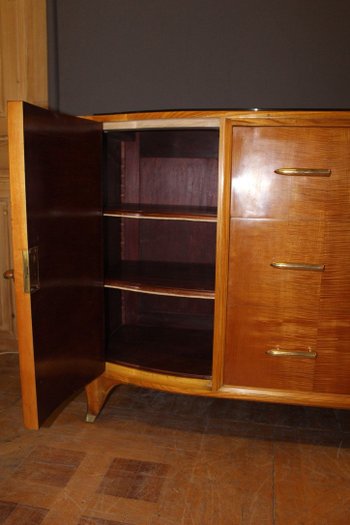 Art Deco Period Sideboard In Light Wood About 1930