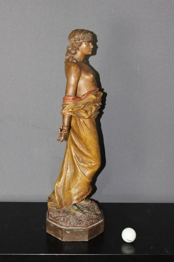 Polychrome terracotta titled "Judith" by Goldscheider around 1900