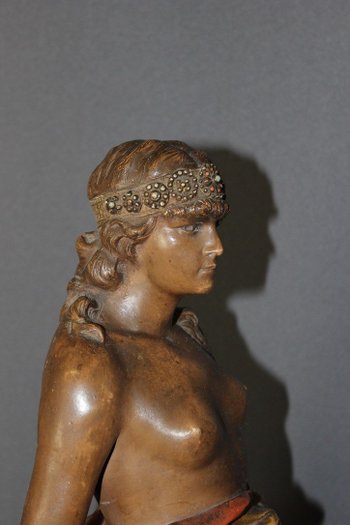 Polychrome terracotta titled "Judith" by Goldscheider around 1900