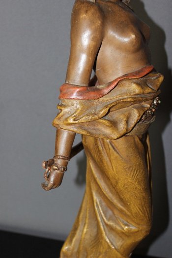 Polychrome terracotta titled "Judith" by Goldscheider around 1900