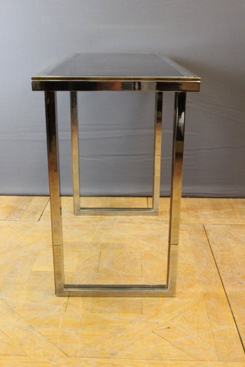 Chrome And Gold Console By Romeo Rega About 1970