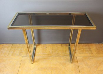 Chrome And Gold Console By Romeo Rega About 1970