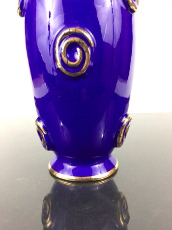 Vase aus Longwy-Steingut Art déco