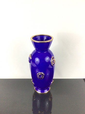 Vase aus Longwy-Steingut Art déco