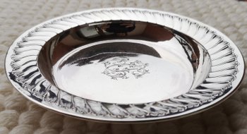 Solid silver porridge plate encrypted goldsmith Edouard Ernie 19th (ref D 0097)