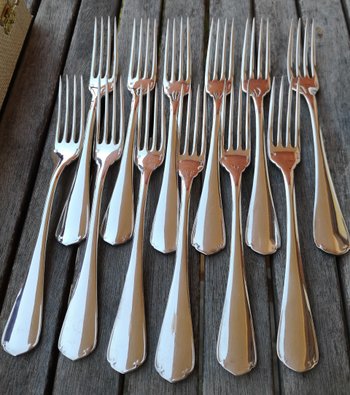 12 silver plated cutlery Japan model Christofle silverware