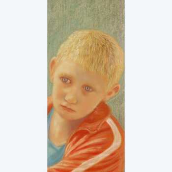 Pastel sec /  portrait d'un jeune garçon