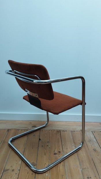 Set of four chairs in the Breuer and Mies Van der Rohe style circa 1970