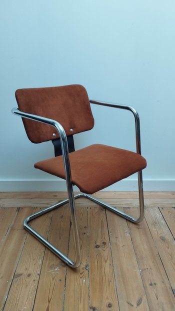 Set of four chairs in the Breuer and Mies Van der Rohe style circa 1970