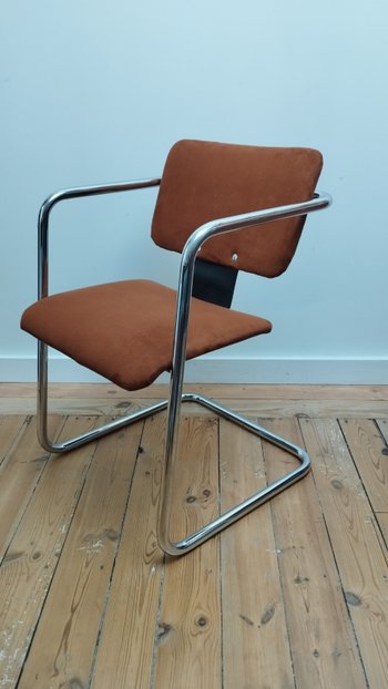 Set of four chairs in the Breuer and Mies Van der Rohe style circa 1970