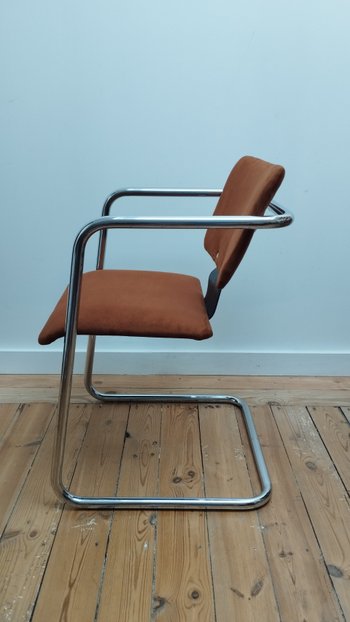 Set of four chairs in the Breuer and Mies Van der Rohe style circa 1970