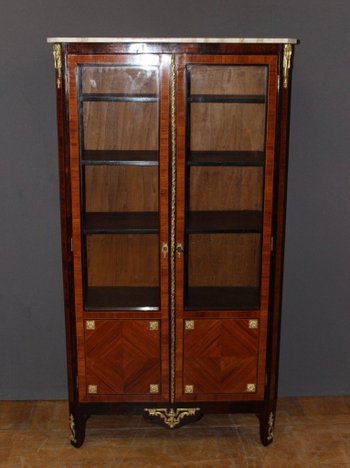 Louis XVI Style Marquetry Display Case Late 19th Century