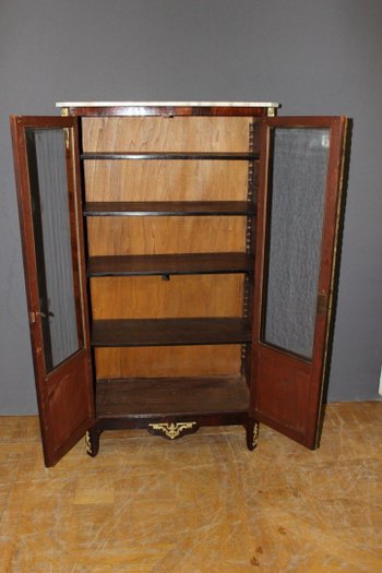 Louis XVI Style Marquetry Display Case Late 19th Century