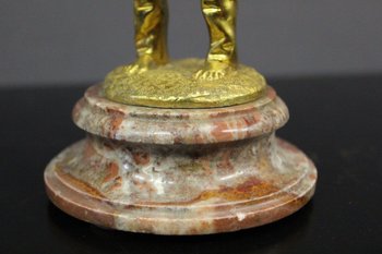 Coppia di sculture in bronzo "bambini fumanti" fine XIX secolo