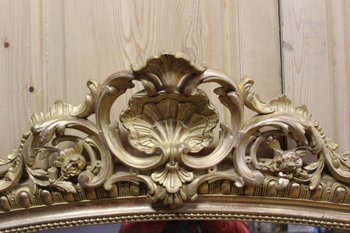 Spiegel Im Stil von Louis XV Aus Holz Und Vergoldetem Stuck XIX